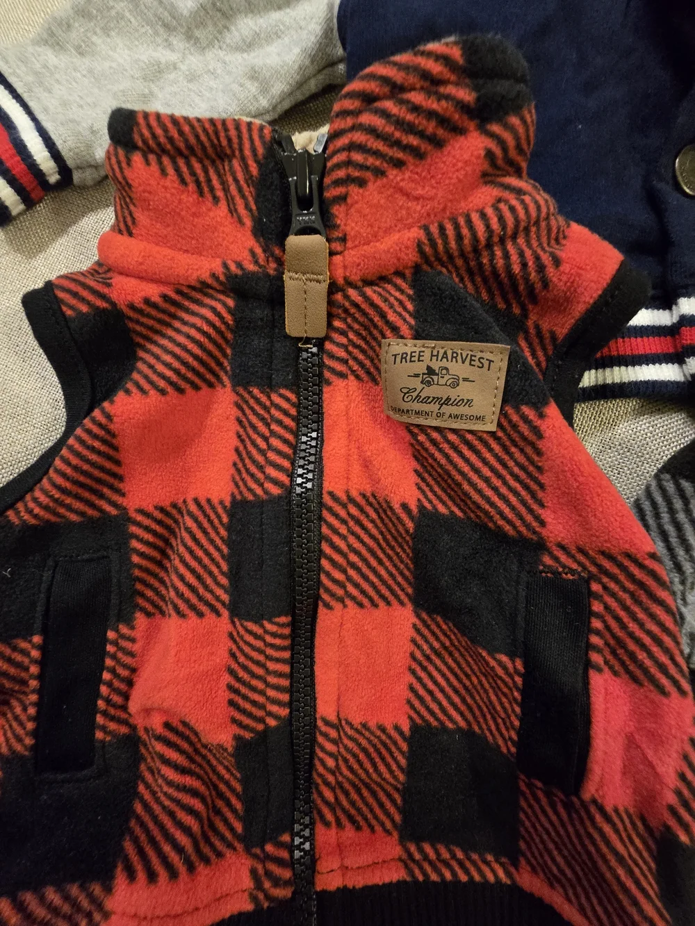 Newborn Baby Boy Winter Clothes Lot NB Carter's Fleece Jacket Hoodie Buffalo